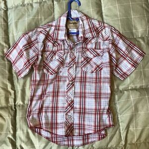Boys Wrangler S/S Plaid Shirt